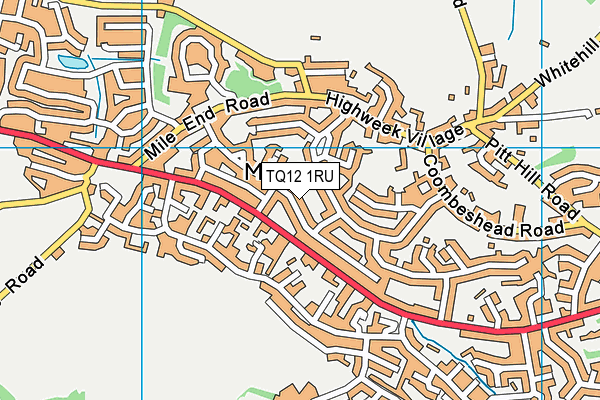TQ12 1RU map - OS VectorMap District (Ordnance Survey)