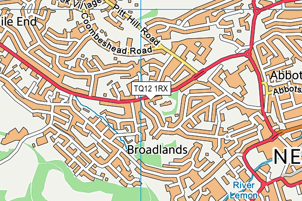 TQ12 1RX map - OS VectorMap District (Ordnance Survey)