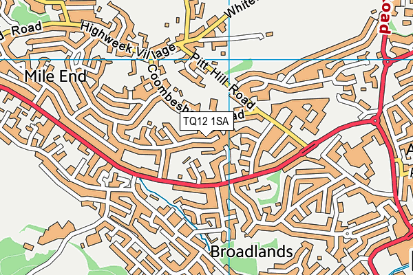 TQ12 1SA map - OS VectorMap District (Ordnance Survey)