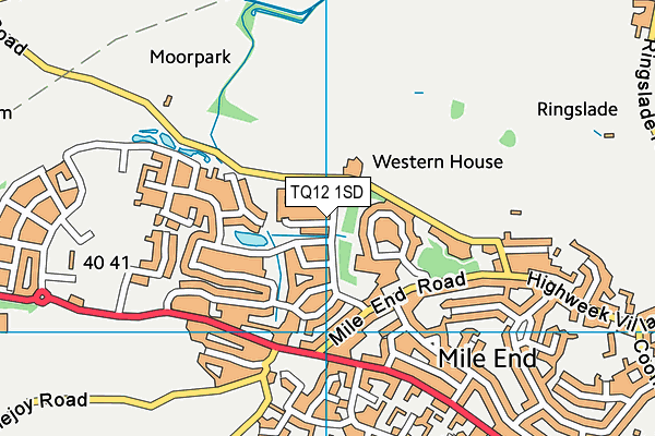 TQ12 1SD map - OS VectorMap District (Ordnance Survey)