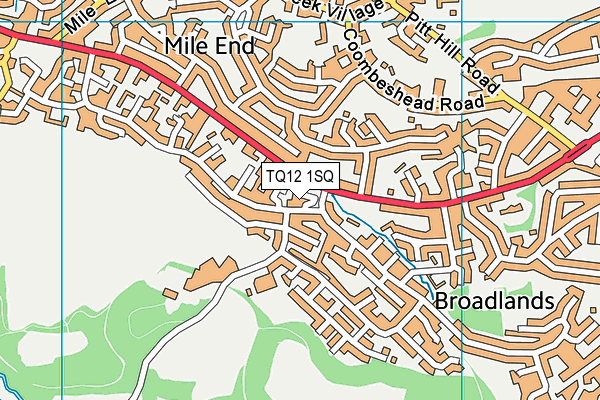 TQ12 1SQ map - OS VectorMap District (Ordnance Survey)