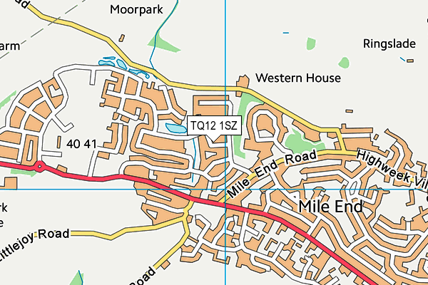 TQ12 1SZ map - OS VectorMap District (Ordnance Survey)