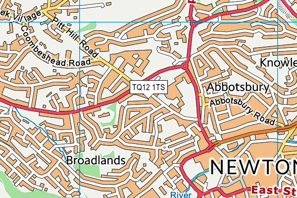 TQ12 1TS map - OS VectorMap District (Ordnance Survey)