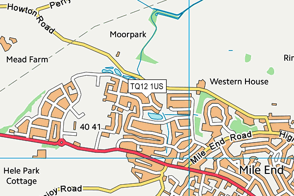 TQ12 1US map - OS VectorMap District (Ordnance Survey)