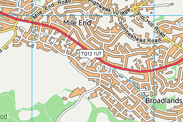 TQ12 1UT map - OS VectorMap District (Ordnance Survey)