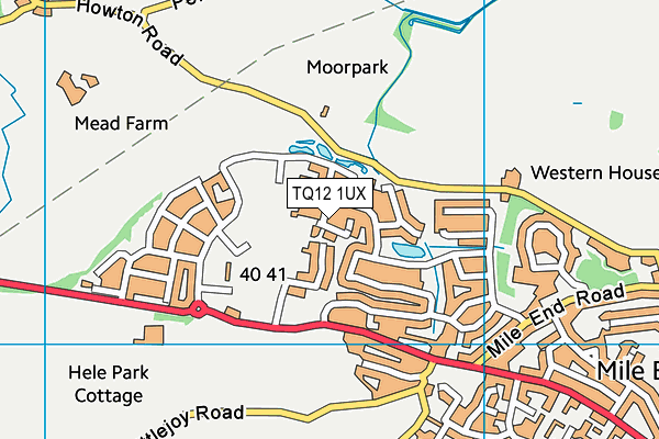TQ12 1UX map - OS VectorMap District (Ordnance Survey)
