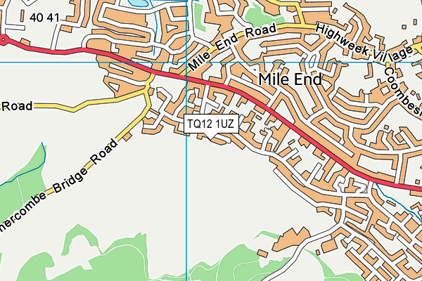 TQ12 1UZ map - OS VectorMap District (Ordnance Survey)