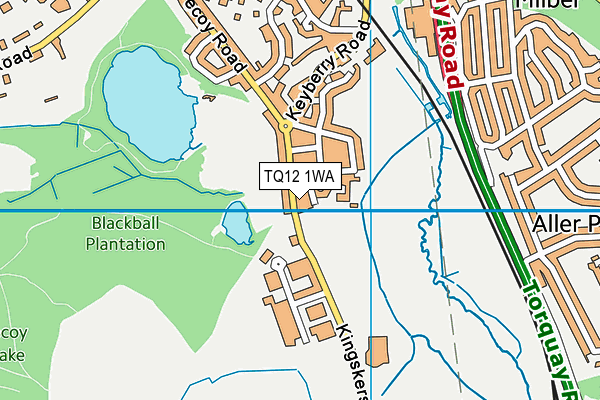 TQ12 1WA map - OS VectorMap District (Ordnance Survey)