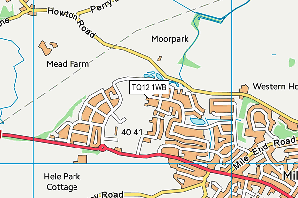 TQ12 1WB map - OS VectorMap District (Ordnance Survey)