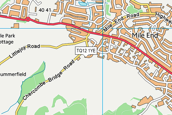 TQ12 1YE map - OS VectorMap District (Ordnance Survey)