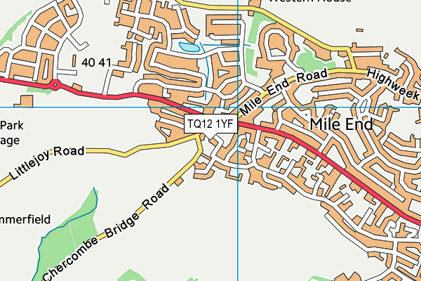 TQ12 1YF map - OS VectorMap District (Ordnance Survey)