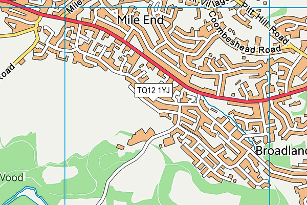 TQ12 1YJ map - OS VectorMap District (Ordnance Survey)