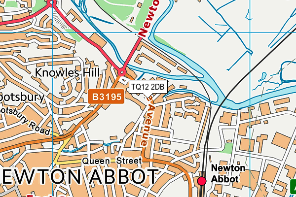 TQ12 2DB map - OS VectorMap District (Ordnance Survey)