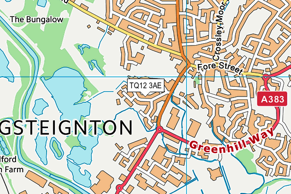 Homers Lane map (TQ12 3AE) - OS VectorMap District (Ordnance Survey)