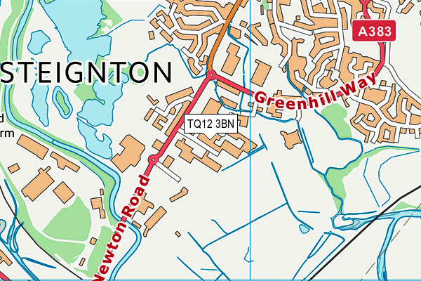 TQ12 3BN map - OS VectorMap District (Ordnance Survey)