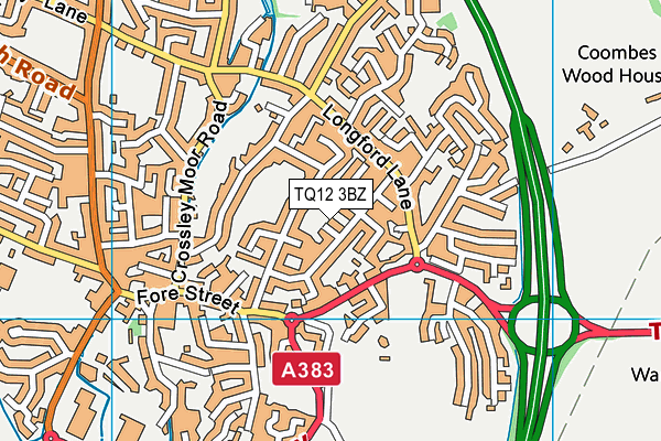 TQ12 3BZ map - OS VectorMap District (Ordnance Survey)