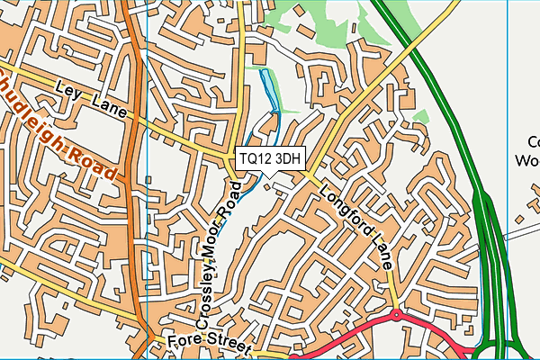 TQ12 3DH map - OS VectorMap District (Ordnance Survey)