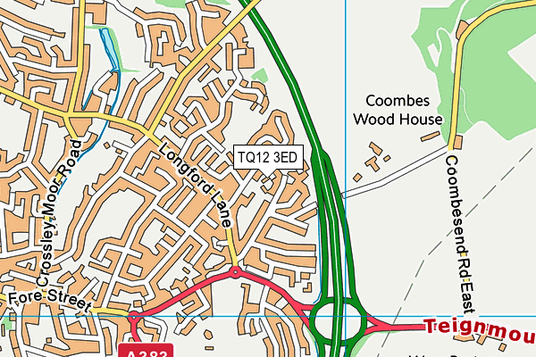 TQ12 3ED map - OS VectorMap District (Ordnance Survey)