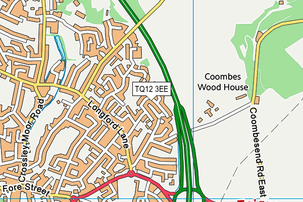 TQ12 3EE map - OS VectorMap District (Ordnance Survey)