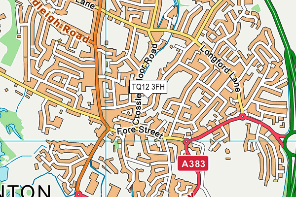 TQ12 3FH map - OS VectorMap District (Ordnance Survey)