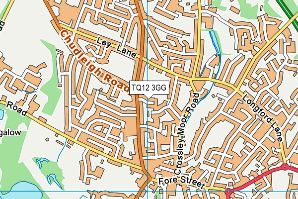 TQ12 3GG map - OS VectorMap District (Ordnance Survey)