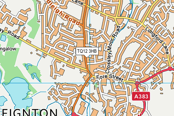 TQ12 3HB map - OS VectorMap District (Ordnance Survey)