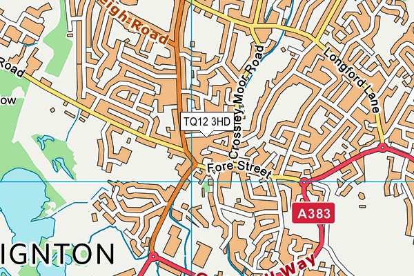 TQ12 3HD map - OS VectorMap District (Ordnance Survey)