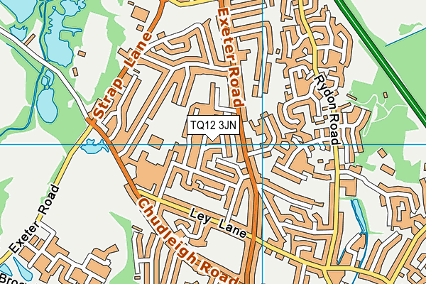 TQ12 3JN map - OS VectorMap District (Ordnance Survey)