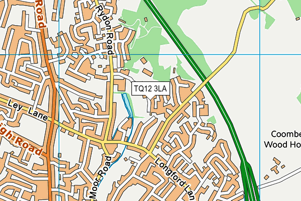 TQ12 3LA map - OS VectorMap District (Ordnance Survey)