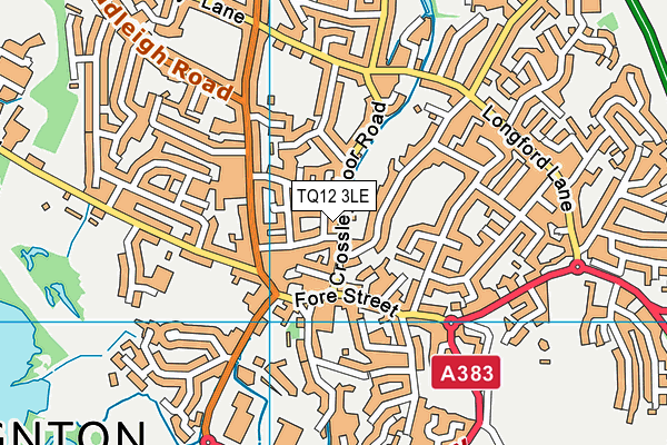 TQ12 3LE map - OS VectorMap District (Ordnance Survey)