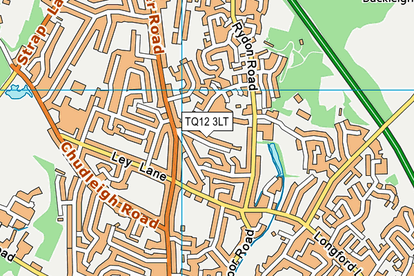 TQ12 3LT map - OS VectorMap District (Ordnance Survey)