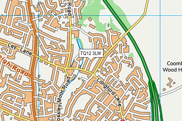TQ12 3LW map - OS VectorMap District (Ordnance Survey)