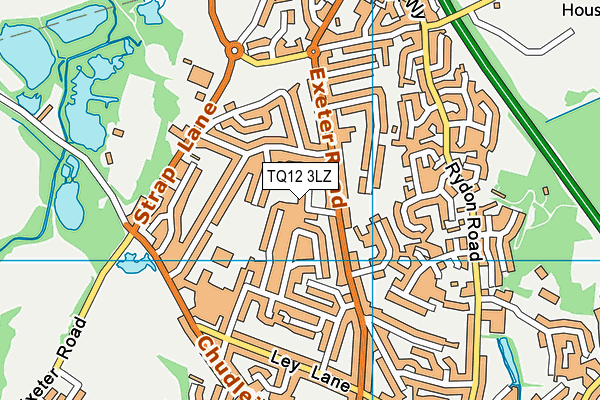 TQ12 3LZ map - OS VectorMap District (Ordnance Survey)