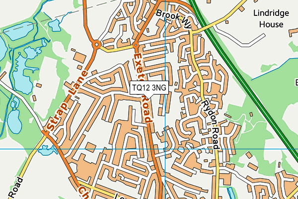 TQ12 3NG map - OS VectorMap District (Ordnance Survey)
