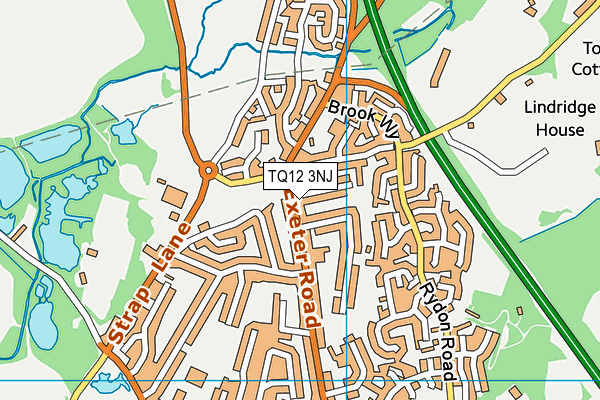 TQ12 3NJ map - OS VectorMap District (Ordnance Survey)