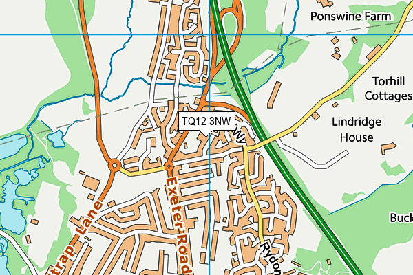 TQ12 3NW map - OS VectorMap District (Ordnance Survey)