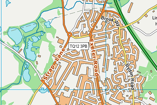 TQ12 3PB map - OS VectorMap District (Ordnance Survey)
