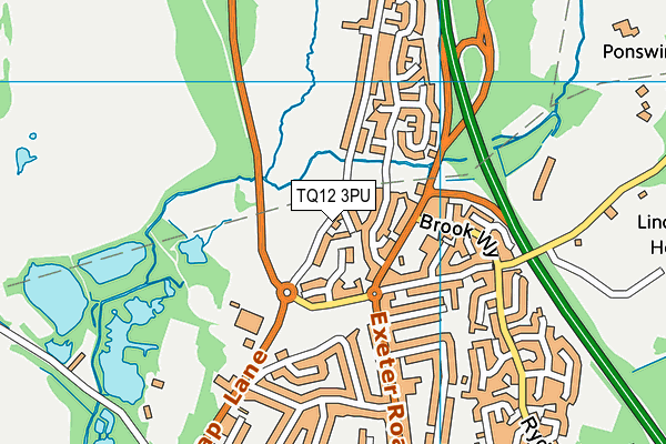 TQ12 3PU map - OS VectorMap District (Ordnance Survey)