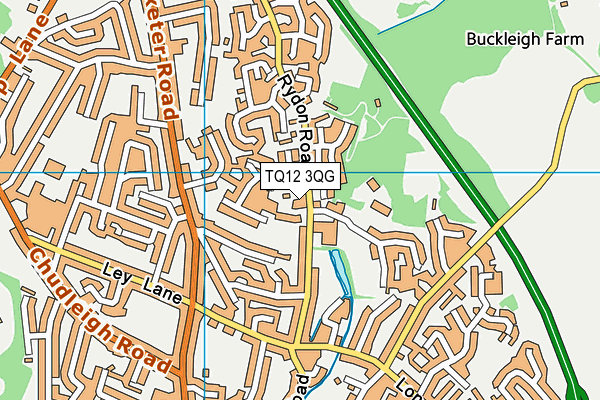 TQ12 3QG map - OS VectorMap District (Ordnance Survey)