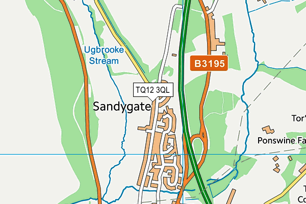 TQ12 3QL map - OS VectorMap District (Ordnance Survey)