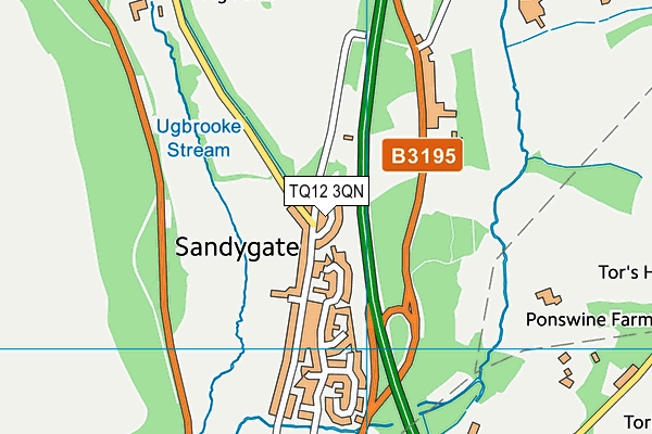 TQ12 3QN map - OS VectorMap District (Ordnance Survey)