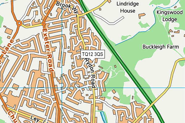 TQ12 3QS map - OS VectorMap District (Ordnance Survey)