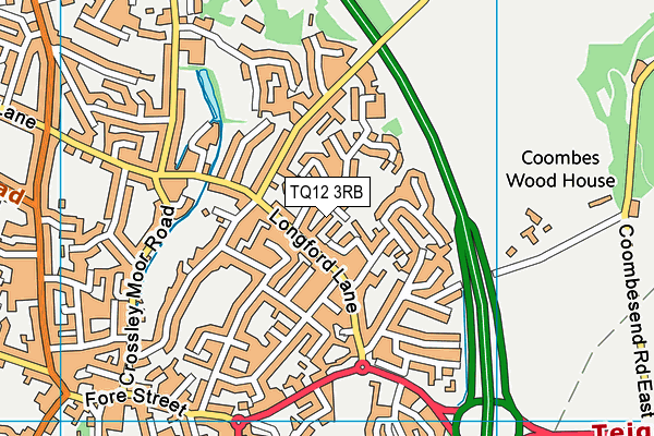 TQ12 3RB map - OS VectorMap District (Ordnance Survey)
