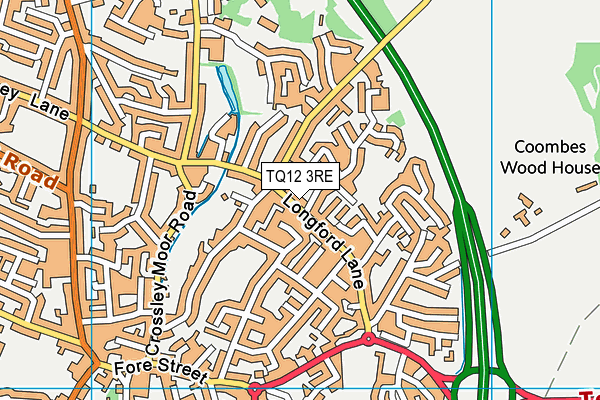 TQ12 3RE map - OS VectorMap District (Ordnance Survey)