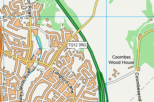 TQ12 3RG map - OS VectorMap District (Ordnance Survey)