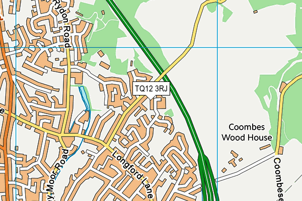 TQ12 3RJ map - OS VectorMap District (Ordnance Survey)