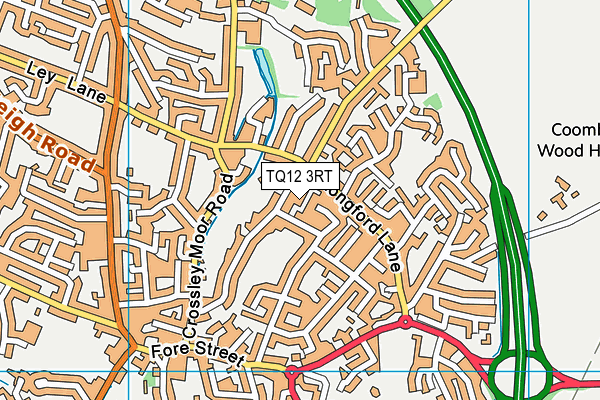 TQ12 3RT map - OS VectorMap District (Ordnance Survey)
