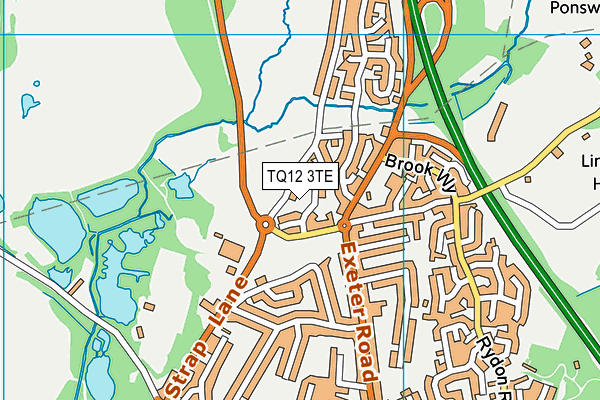 Five Lanes Playing Field map (TQ12 3TE) - OS VectorMap District (Ordnance Survey)