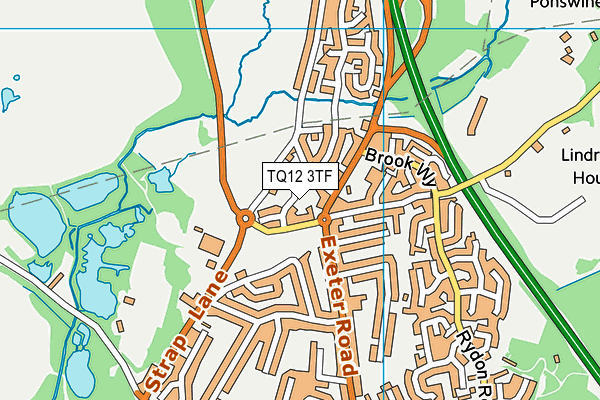 TQ12 3TF map - OS VectorMap District (Ordnance Survey)