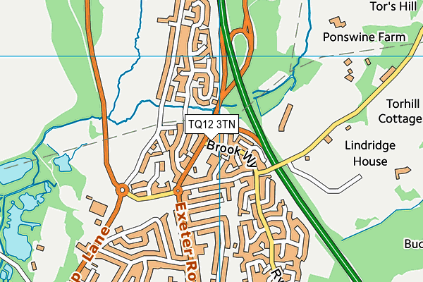 TQ12 3TN map - OS VectorMap District (Ordnance Survey)